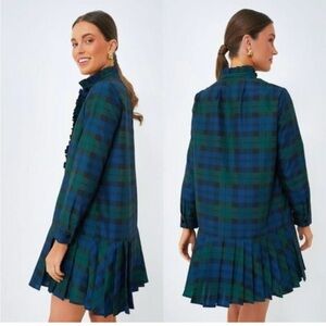 Tuckernuck Blackwatch Tate Plaid Academia Long Sleeve Long Sleeve Mini Dress- XS